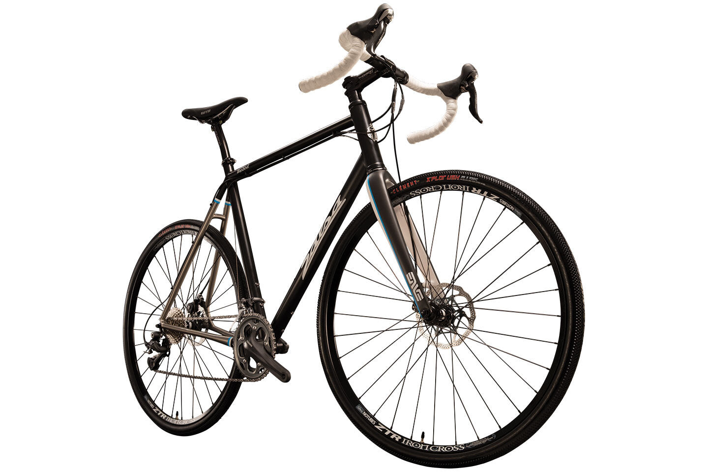 Salsa Warbird Ti bike black color front three-quarter view
