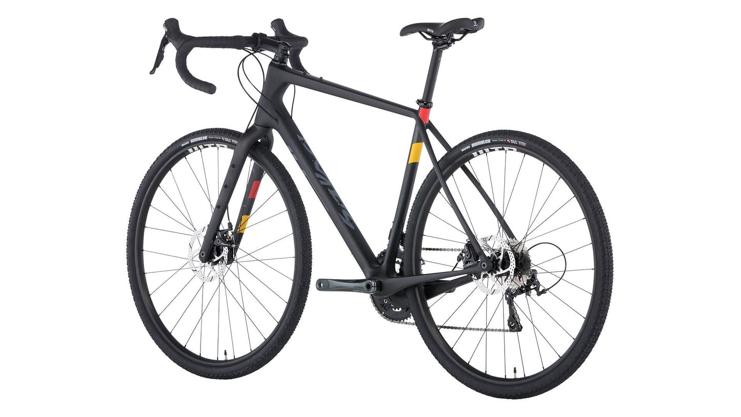 Salsa Warbird Carbon Tiagra bike black color rear three-quarter view