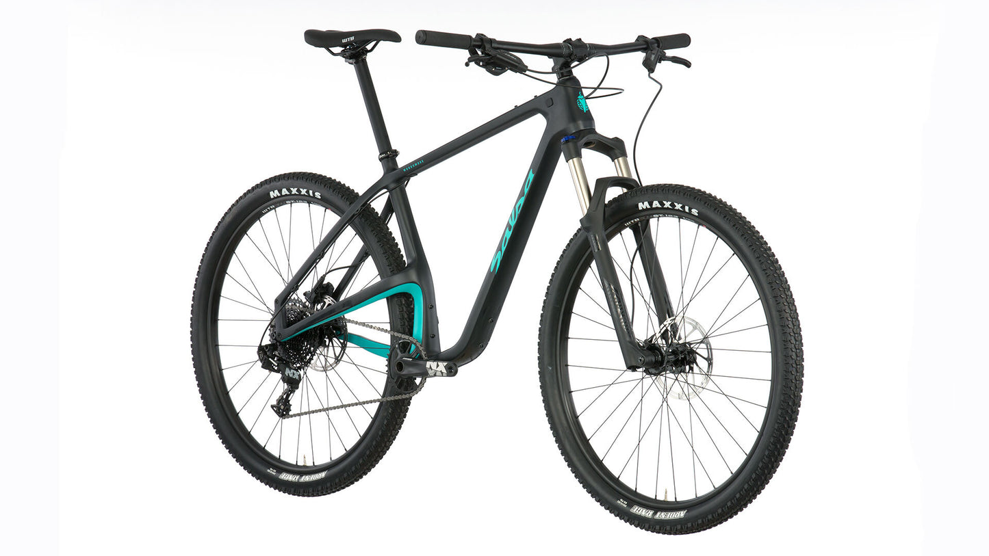 Salsa Woodsmoke Carbon NX1 29 bike carbon color front three-quarter view