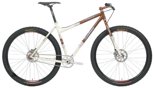 Salsa El Mariachi LE bike side view single speed white and copper color