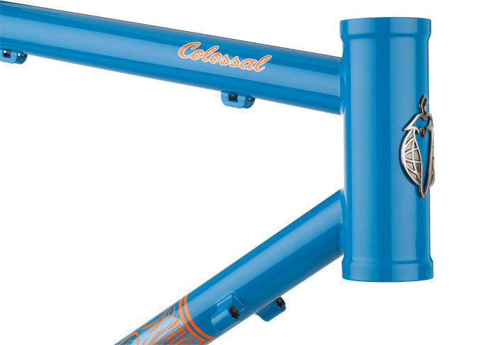 Salsa Colossal 2 frameset blue color head tube area focus