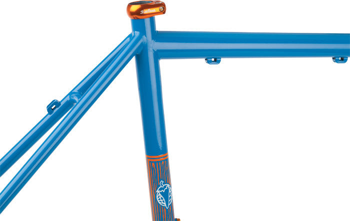 Salsa Colossal 2 frameset blue color seat tube area focus