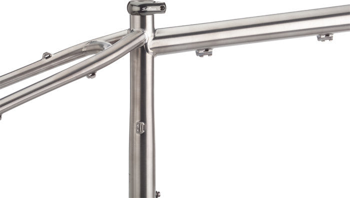 Salsa El Mariachi Ti frame top tube and seat tube area focus