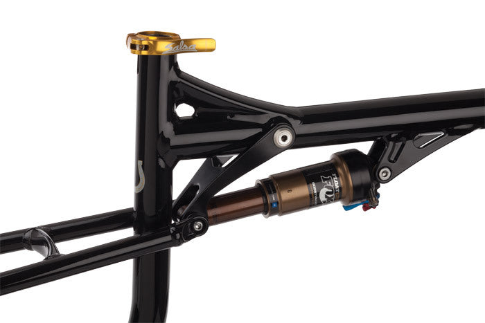 Salsa Horsthief bike black color rear shock and linkage focus