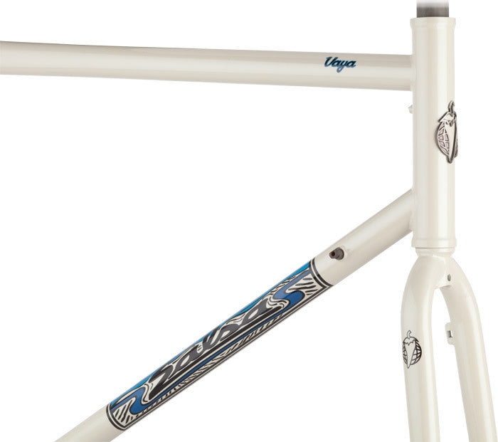 Salsa Vaya 2 frameset white color head tube area focus