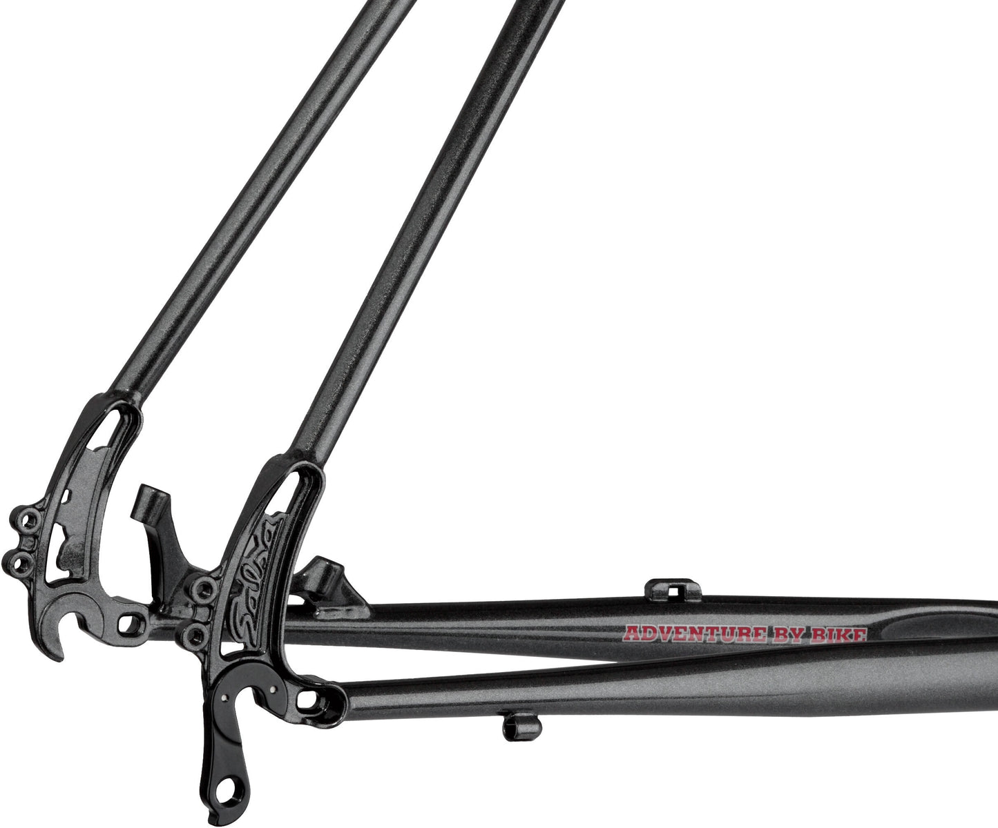 Salsa Vaya 3 frameset charcoal color rear dropout area focus
