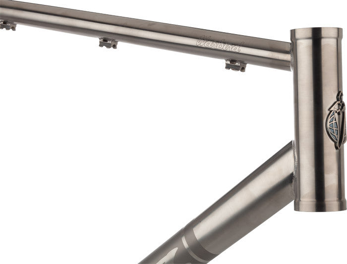 Salsa Warbird Ti frameset headtube area focus