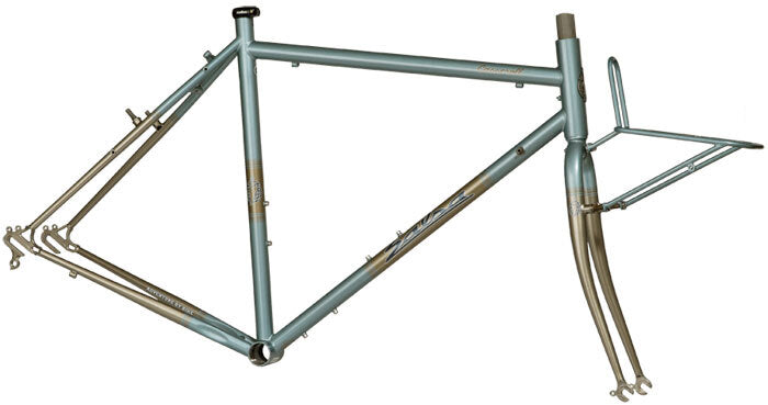 Salsa Casseroll framset with front rack blue color side view