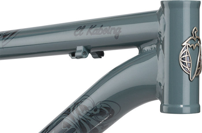 Salsa El Kaboing frame gray color head tube area focus