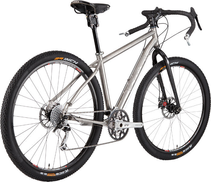 Salsa Fargo Ti bike rear three-quarter view