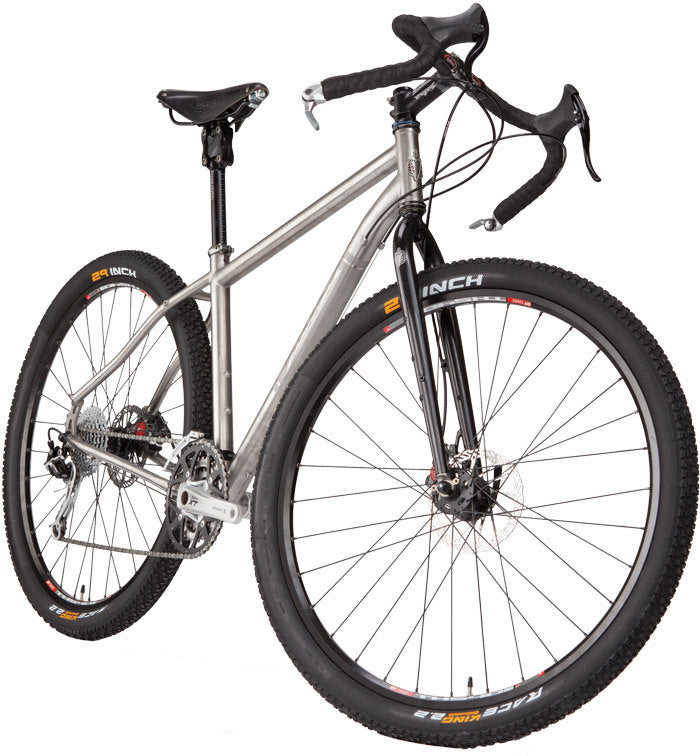 Salsa Fargo Ti bike front three-quarter view