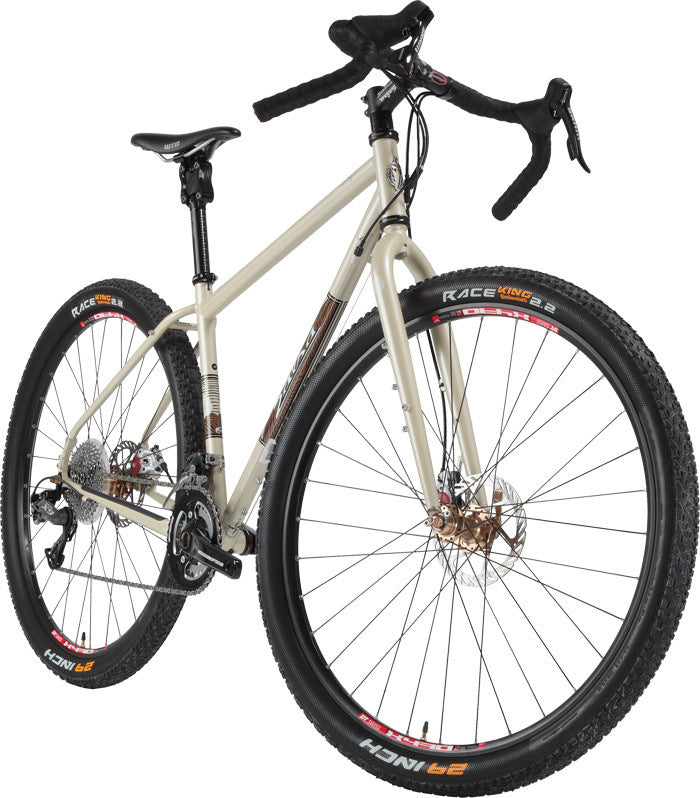 Salsa Fargo bike cream color front three-quarter view