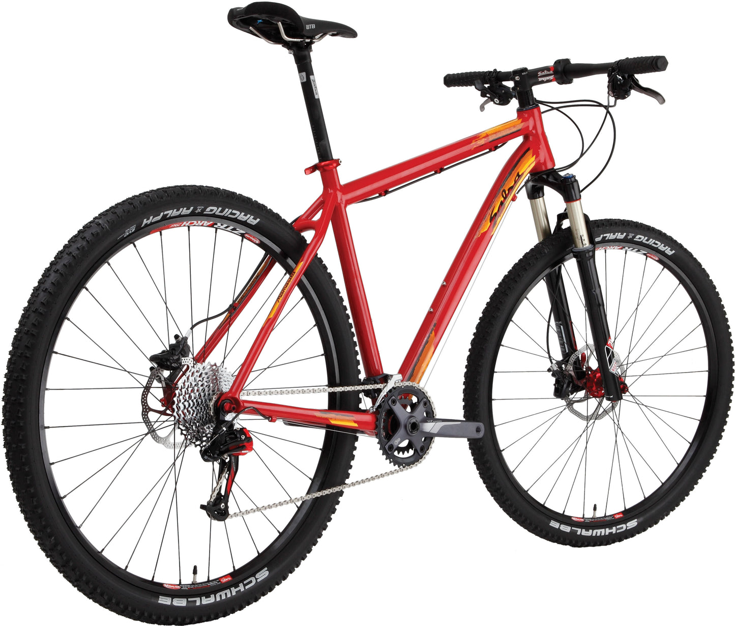 Salsa Mamasita bike red color rear three-quarter view