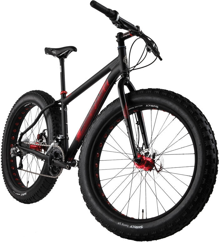 Salsa Mukluk 2 bike black color front three-quarter view