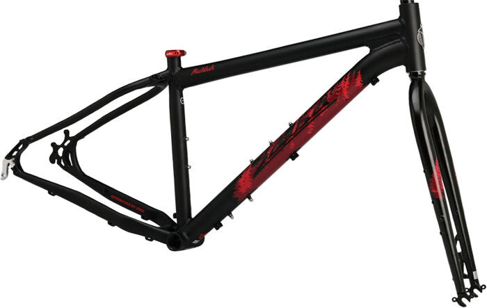 Salsa Mukluk 2 frameset black color front three-quarter view