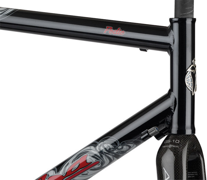 Salsa Podio frameset black color head tube area focus
