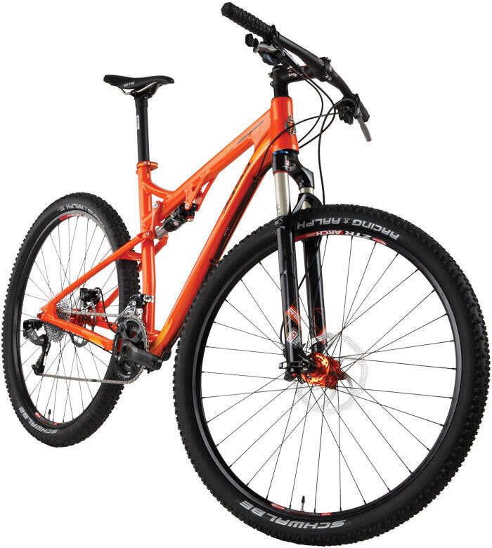 Salsa Spearfish bike orange color front three-quarter view