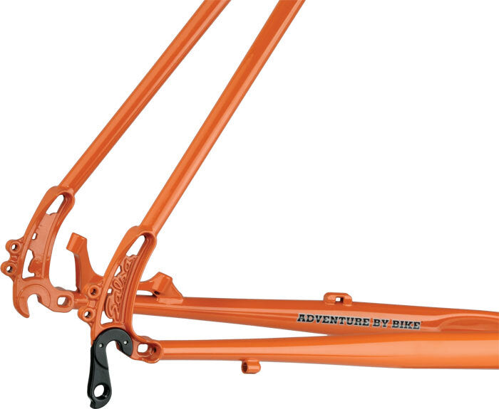 Salsa Vaya frameset orange color rear dropout area focus