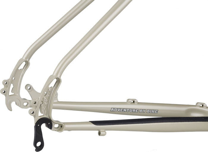 Salsa Fargo frameset cream color rear dropout area focus