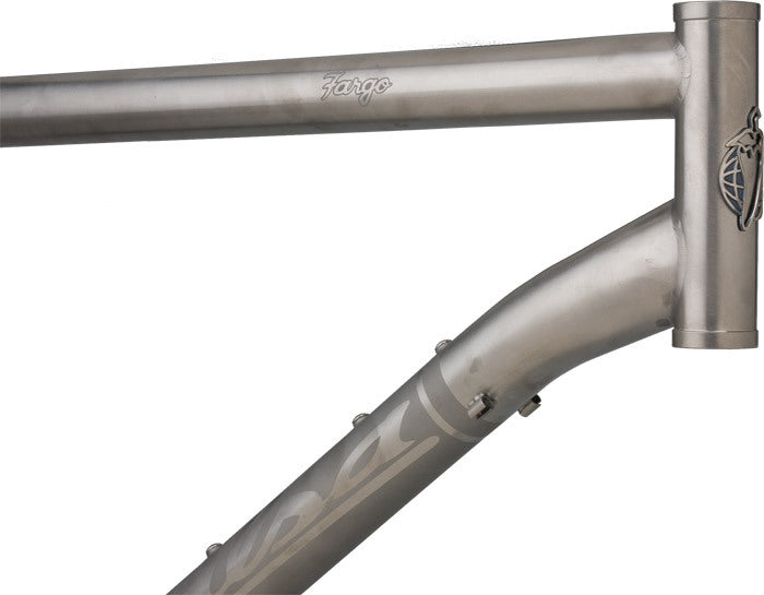 Salsa Fargo Ti frameset headtube area focus