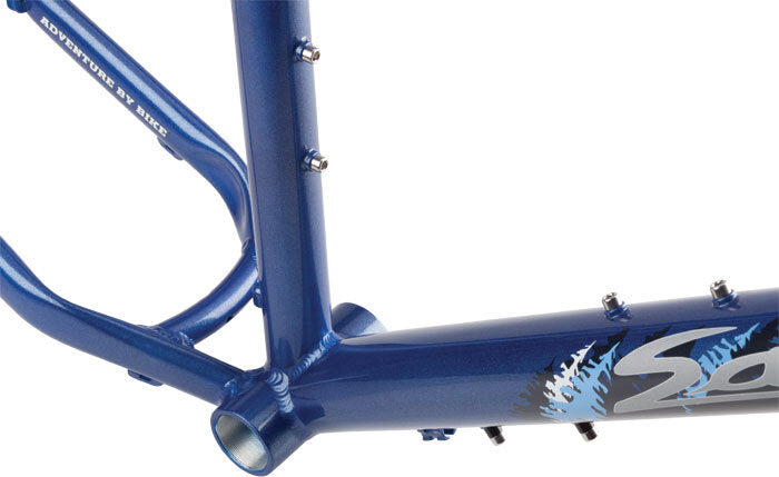 Salsa Mukluk 3 frameset blue color bottom bracket area focus