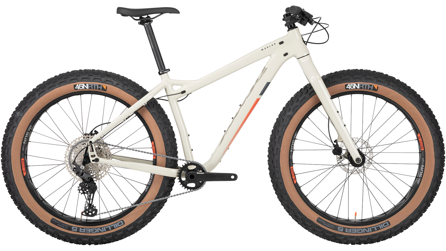 Salsa Mukluk Microshift Advent X Fat Bike - tan, side view