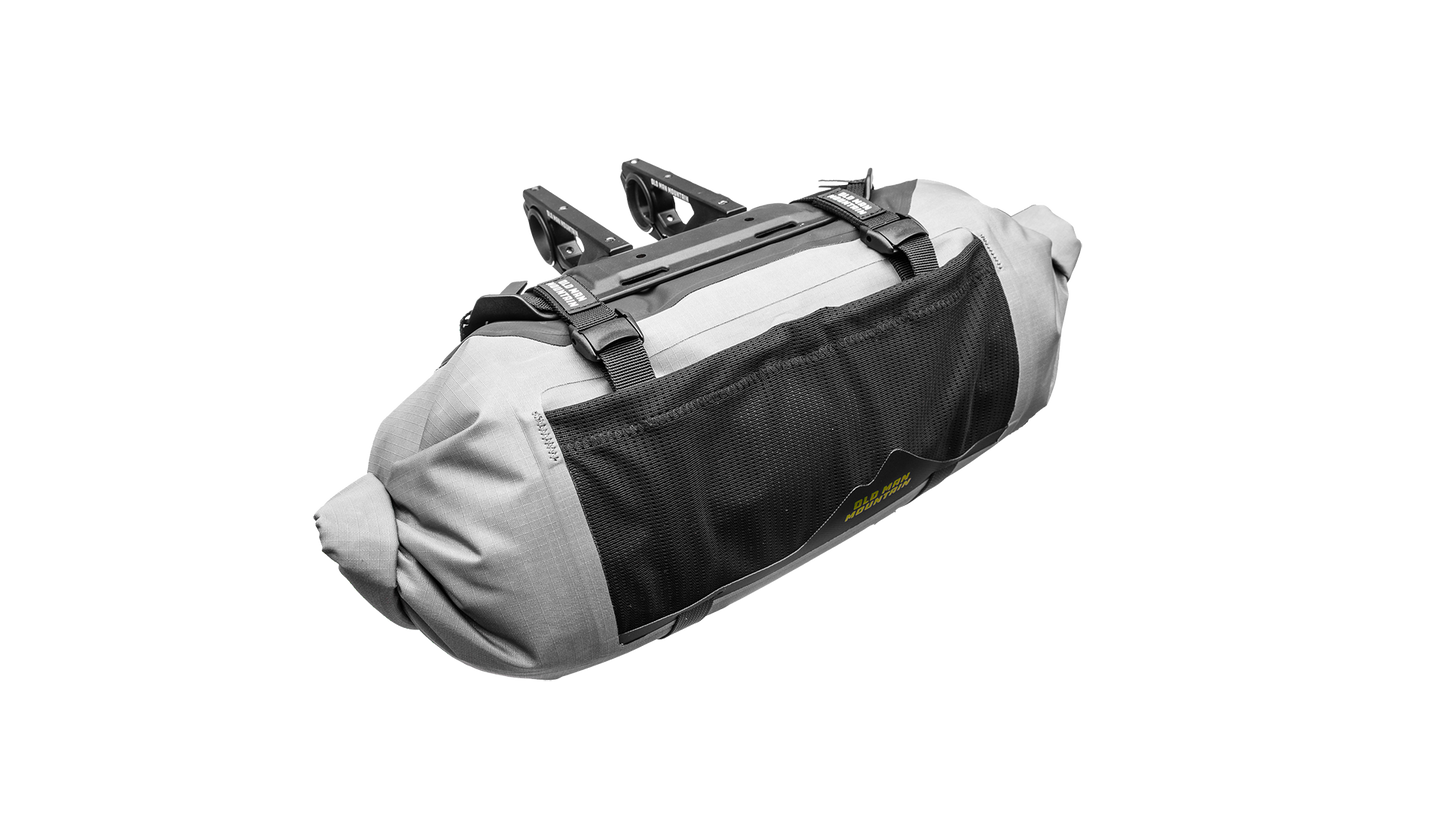Old Man Mountain Manzanita handlebar dry bag, side load - top view