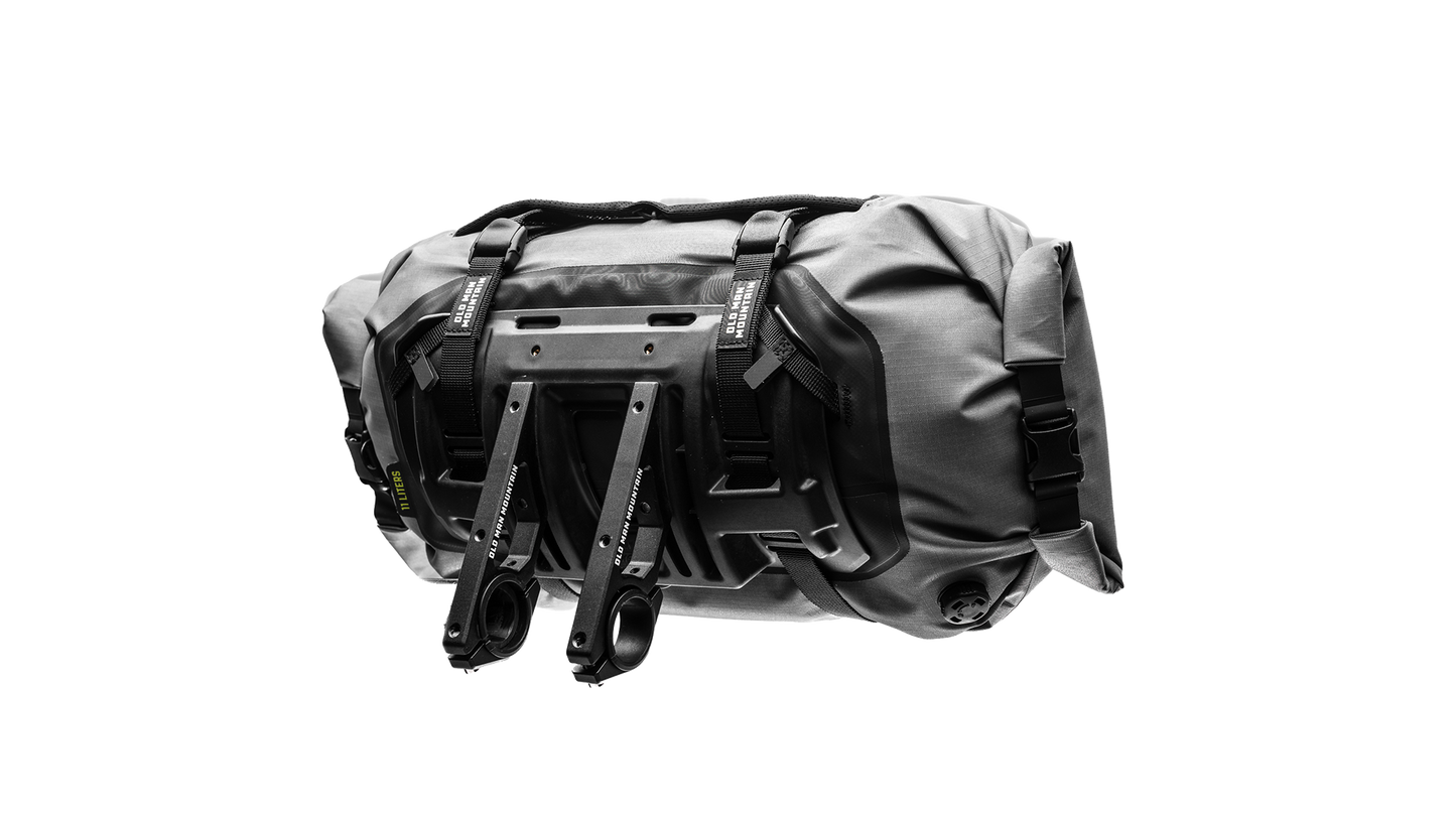 Old Man Mountain Manzanita handlebar dry bag, side load - back view