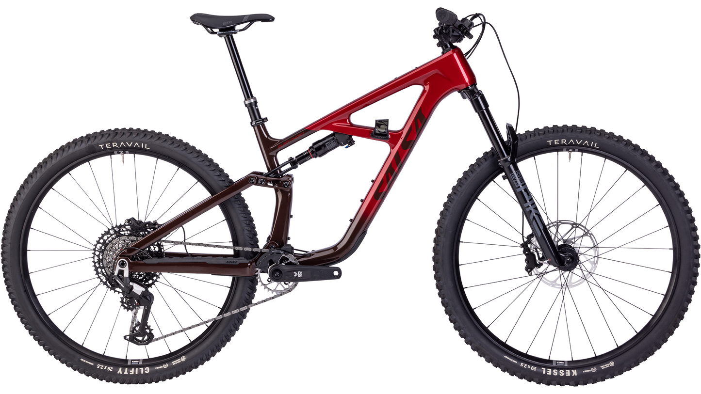 Salsa Blackthorn 125 C MTB - Dark Umber/Canyon Red - Side Profile View