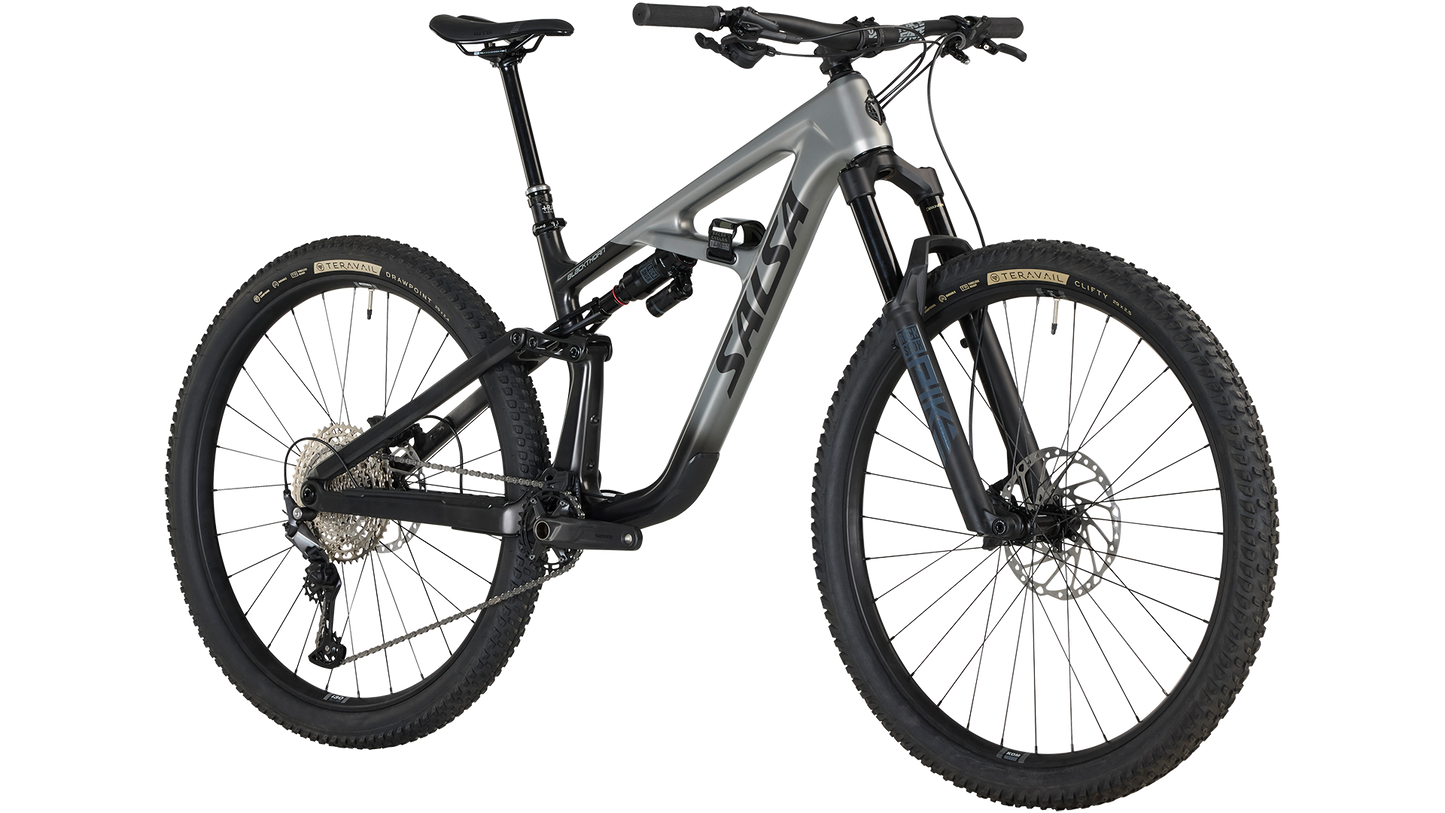 Salsa Blackthorn 125 Carbon Deore 12 - Coffee Black/Smoke - Front three quarter view