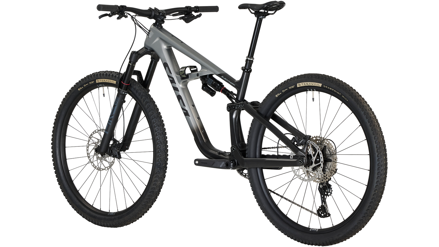 Salsa Blackthorn 125 Carbon Deore 12 - Coffee Black/Smoke - Rear three quarter view