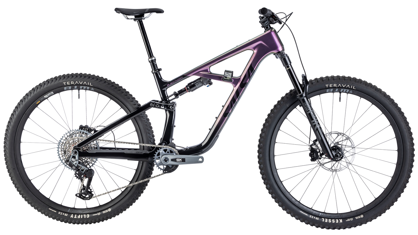 Salsa Blackthorn Carbon 125 MTB - Pearl Orchid - Side Profile View