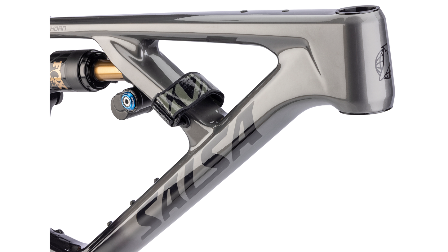 Salsa Blackthorn C 145 MTB Frameset - Black/Graphite Gray - Head tube closeup view