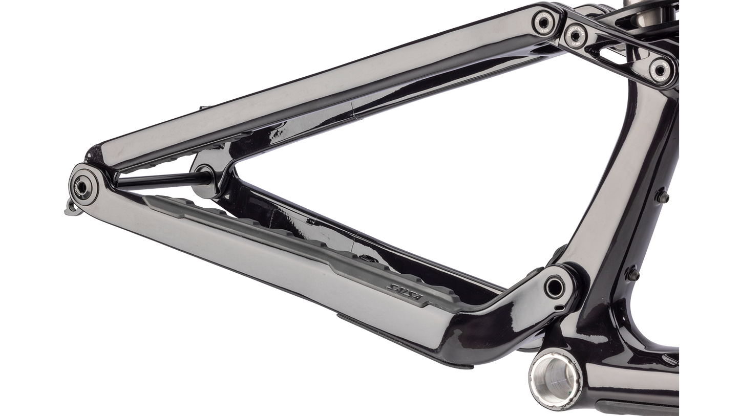Salsa Blackthorn C 145 MTB Frameset - Black/Graphite Gray - Rear triangle closeup view