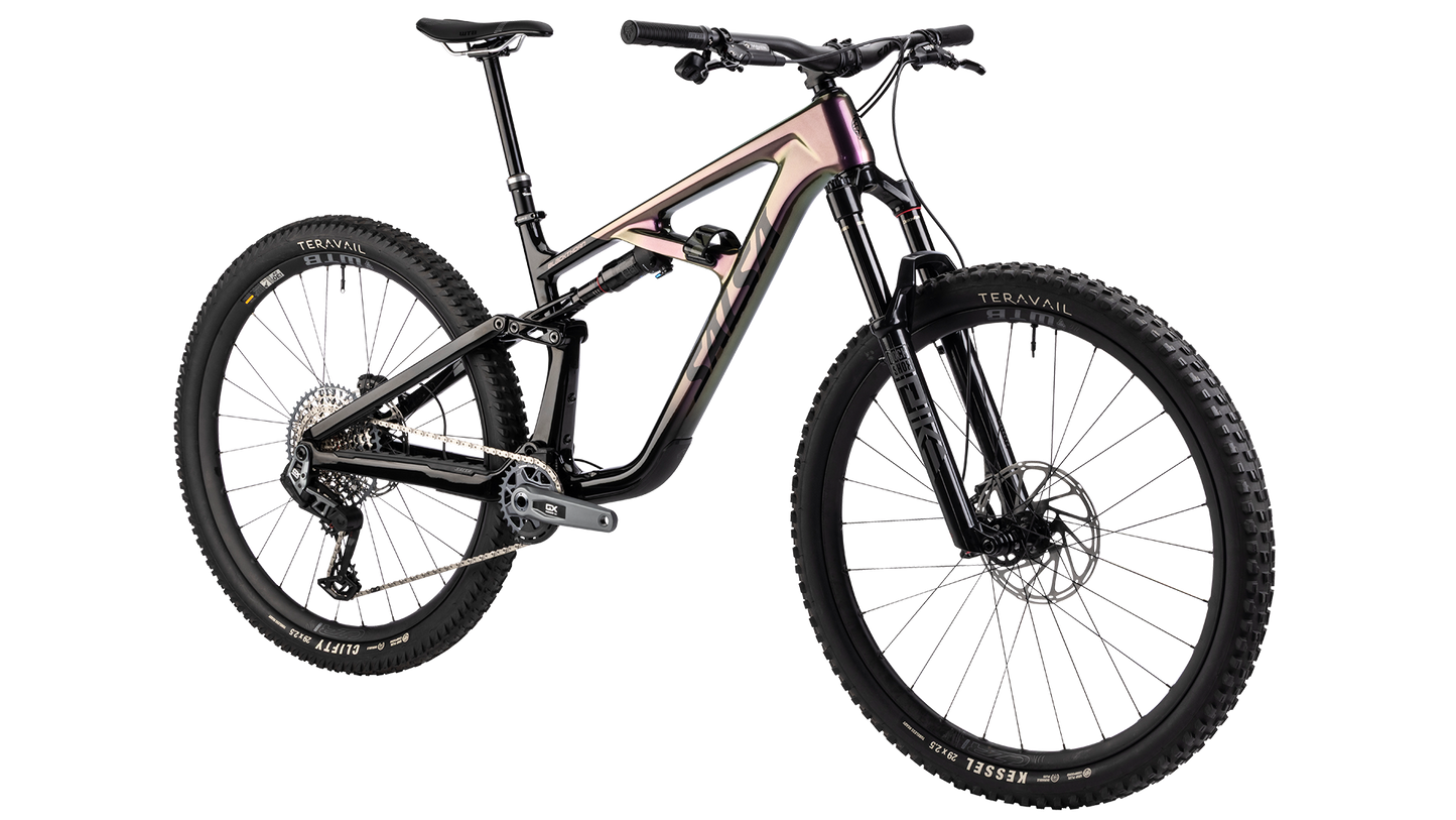 Salsa Blackthorn Carbon 125 MTB - Pearl Orchid - Front three quarter view