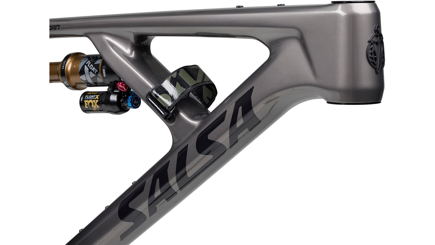 Salsa Blackthorn 145 C Frameset - Black/Smoke - Front triangle detail view