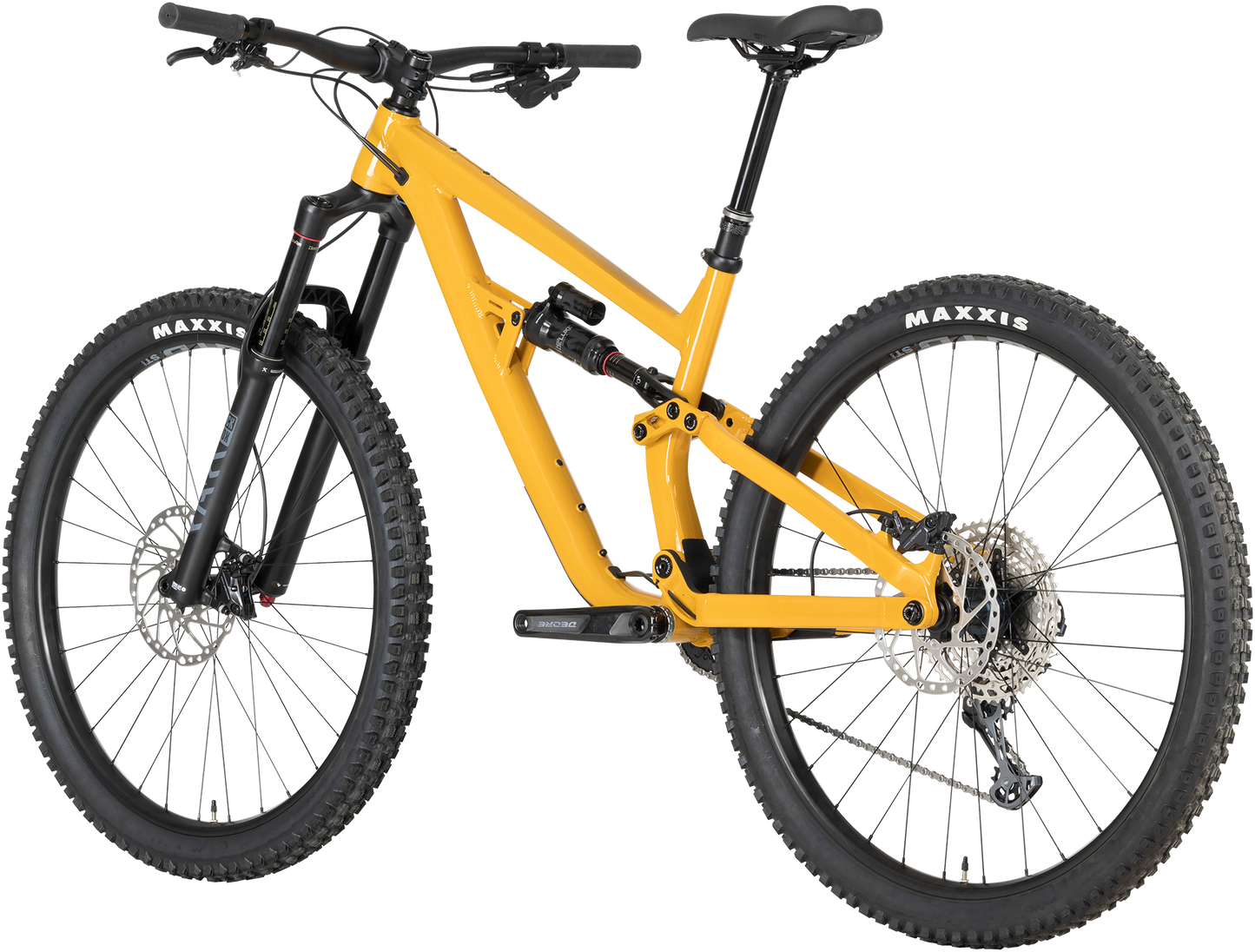 Salsa Blackthorn SLX bike yellow BK5568 three quarter rear view on white background