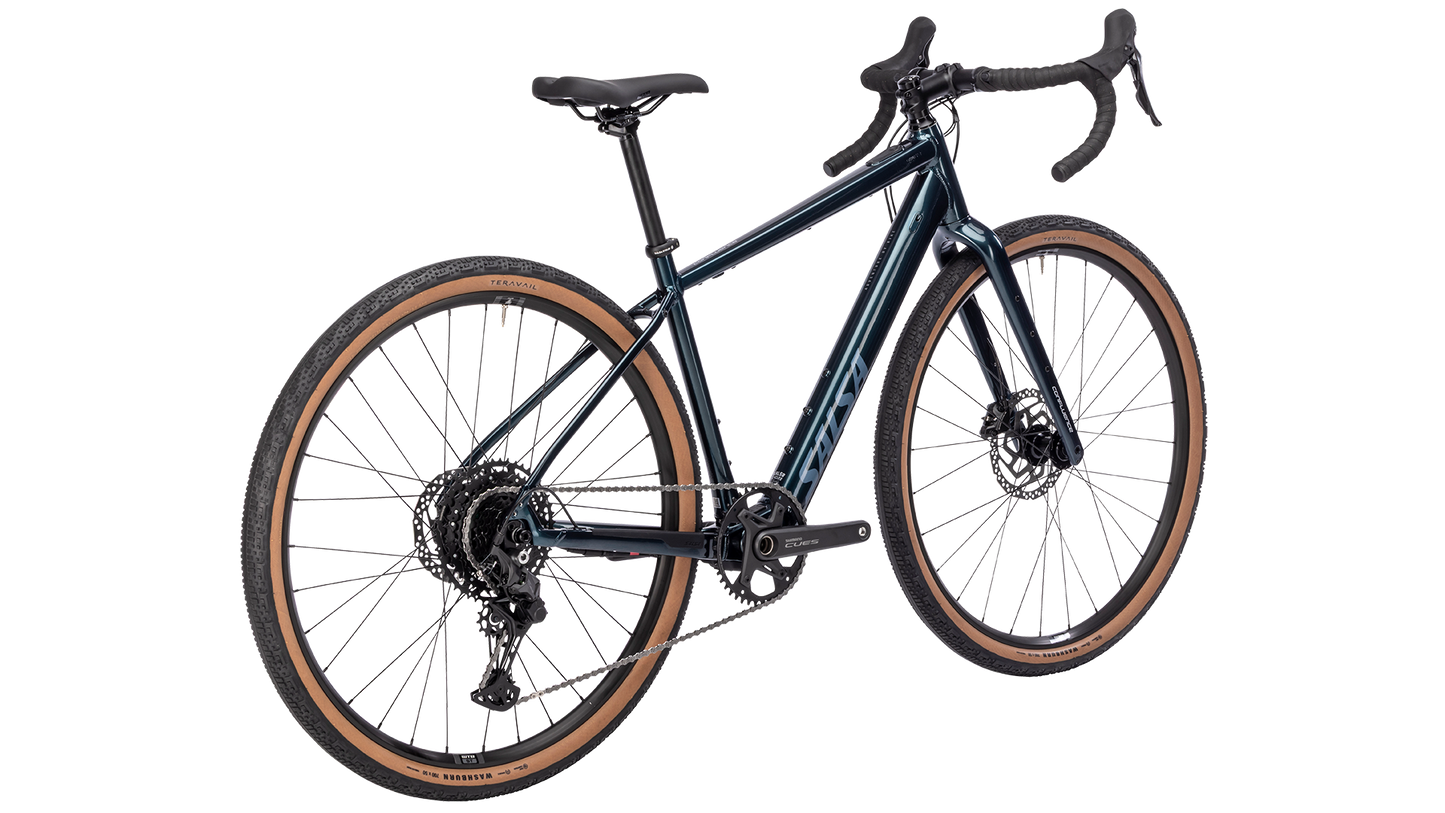 Salsa Confluence Cues 10 Dropbar Ebike - Midnight Blue - Rear three quarter view