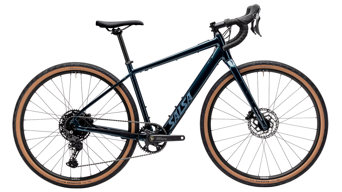 Salsa Confluence Cues 10 Dropbar Ebike - Midnight Blue - Side view