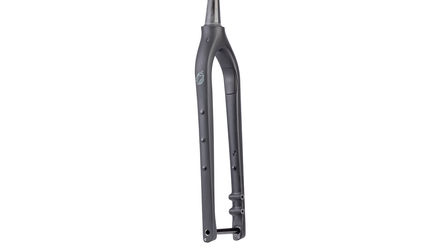 Salsa Cutthroat Carbon Fork - Black Matte - Side view with three pack mounts