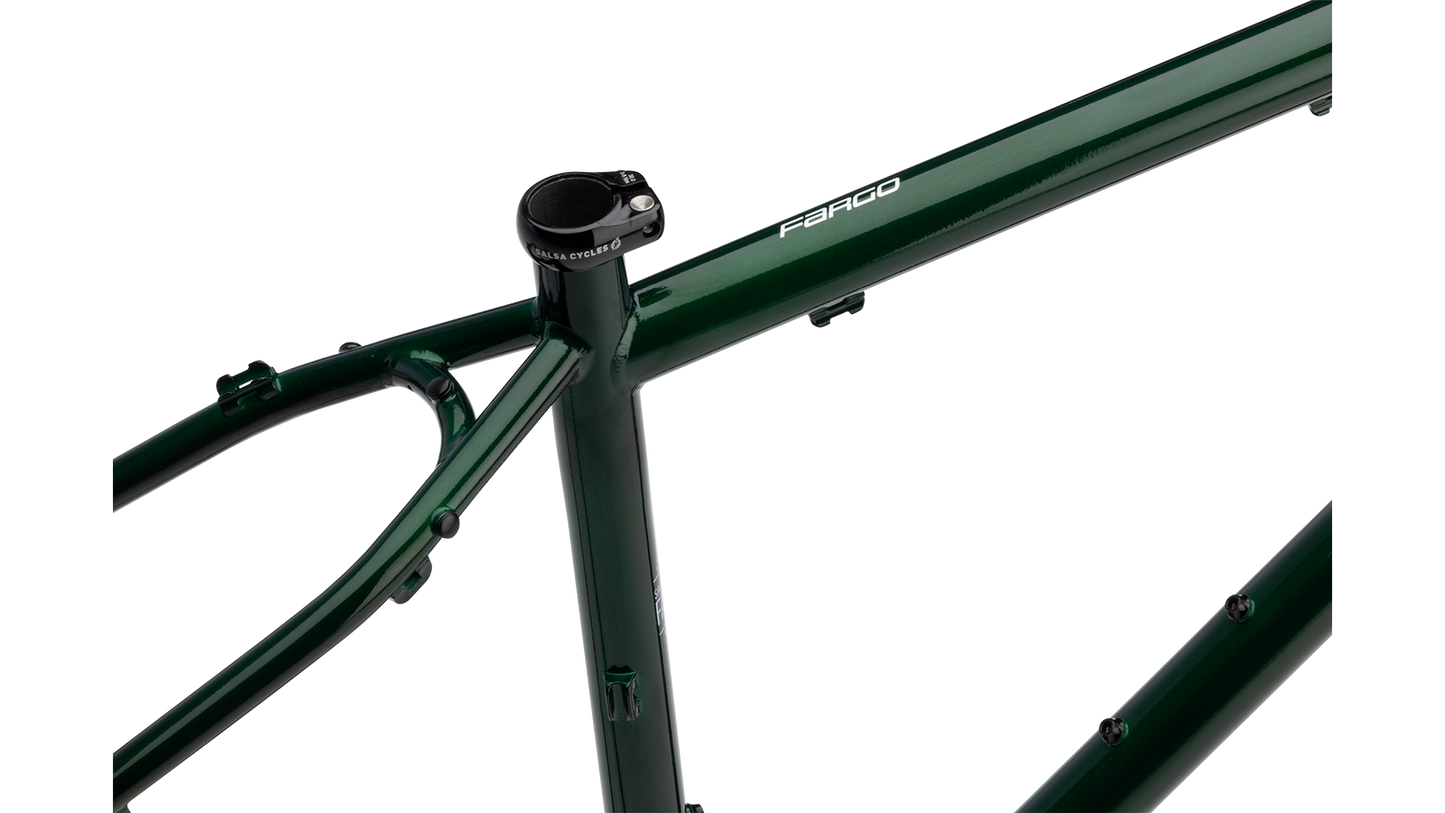 Salsa Fargo Gravel Bike Frameset - Peat Moss - Top half of frame closeup