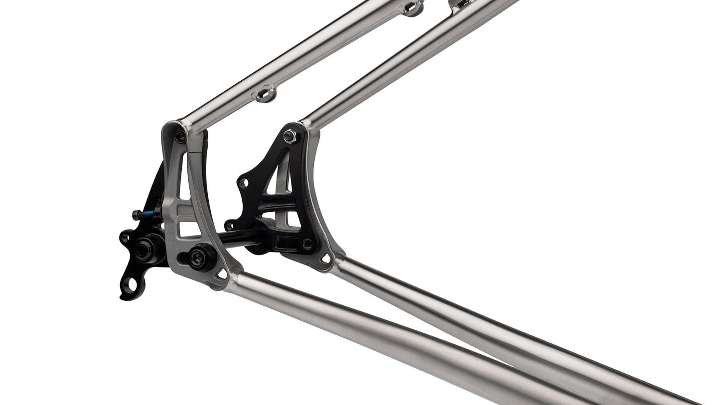 Salsa Fargo Ti frameset top rear dropout area focus