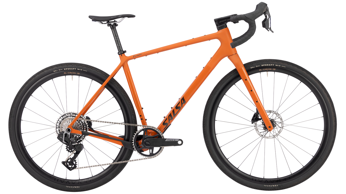 Salsa Flyway Force XPLR AXS gravel bike - Amber -Side profile view