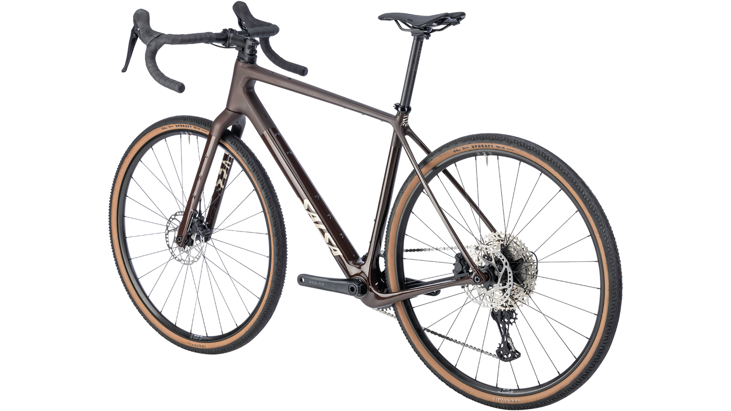 Salsa Flyway GRX 610 gravel bike - Dark Umber - rear three quarter view