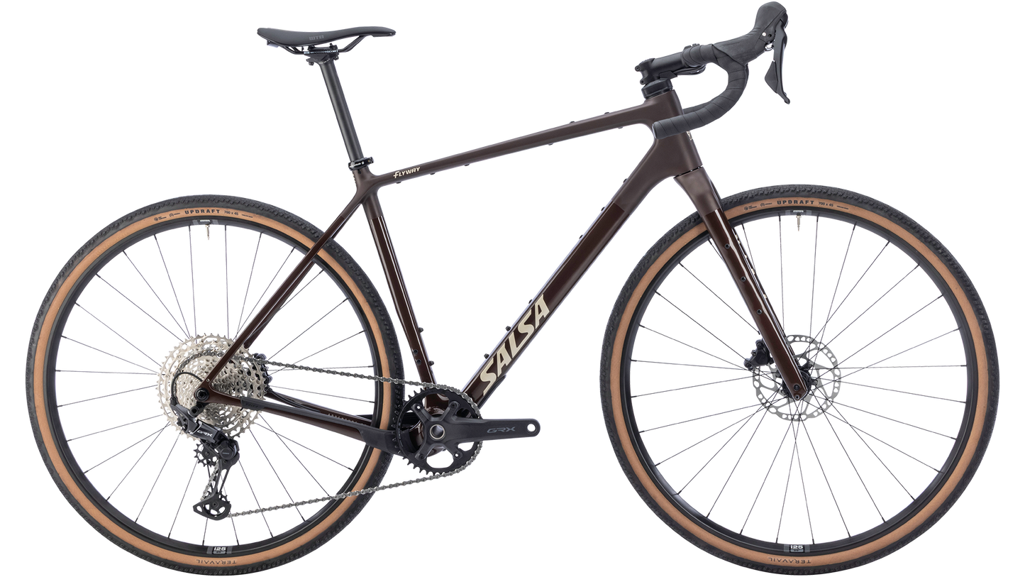 Salsa Flyway GRX 610 gravel bike - Dark Umber - side profile view