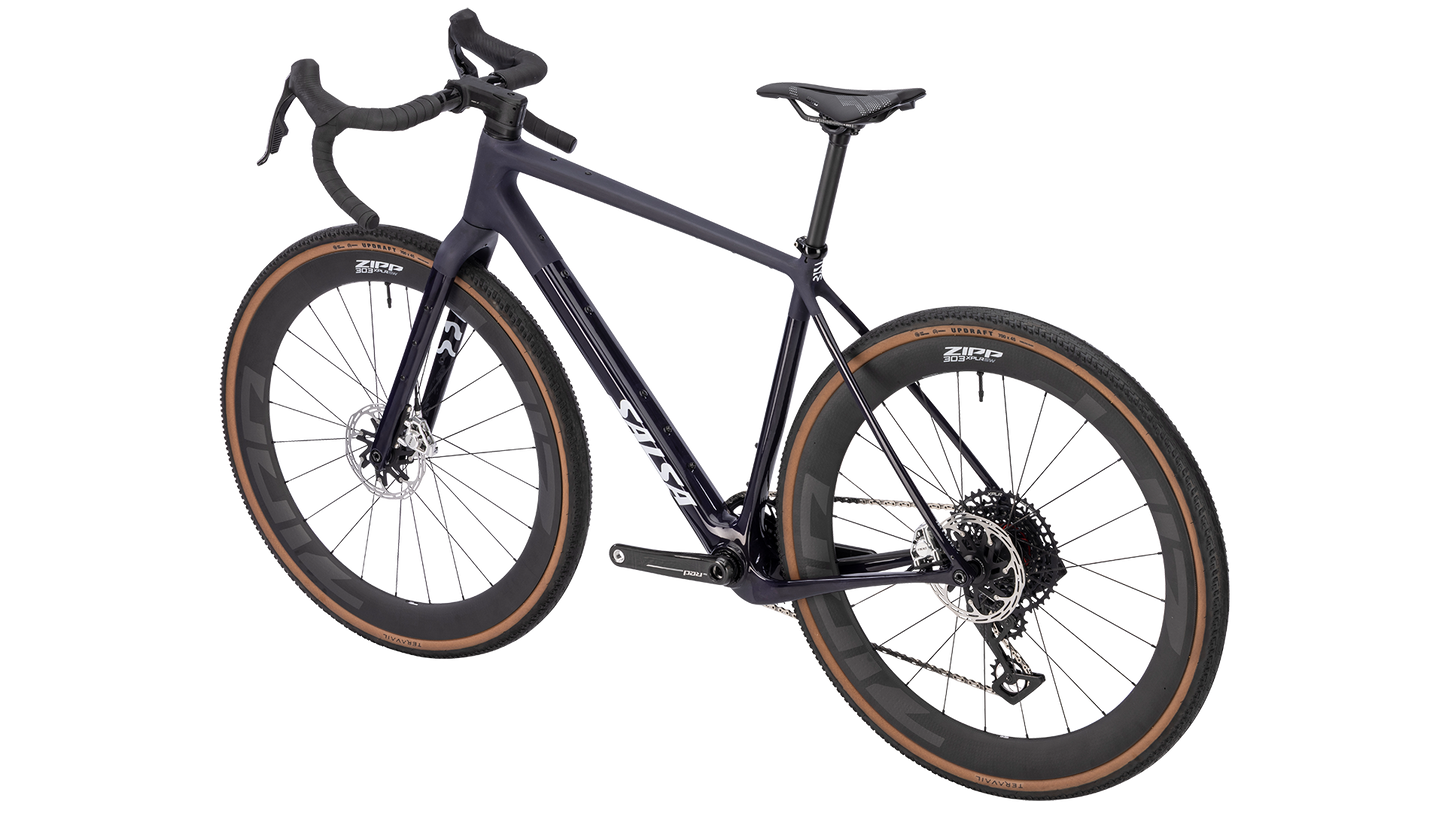 Salsa Flyway RED XPLR AXS gravel bike - Midnight - rear three quarter view