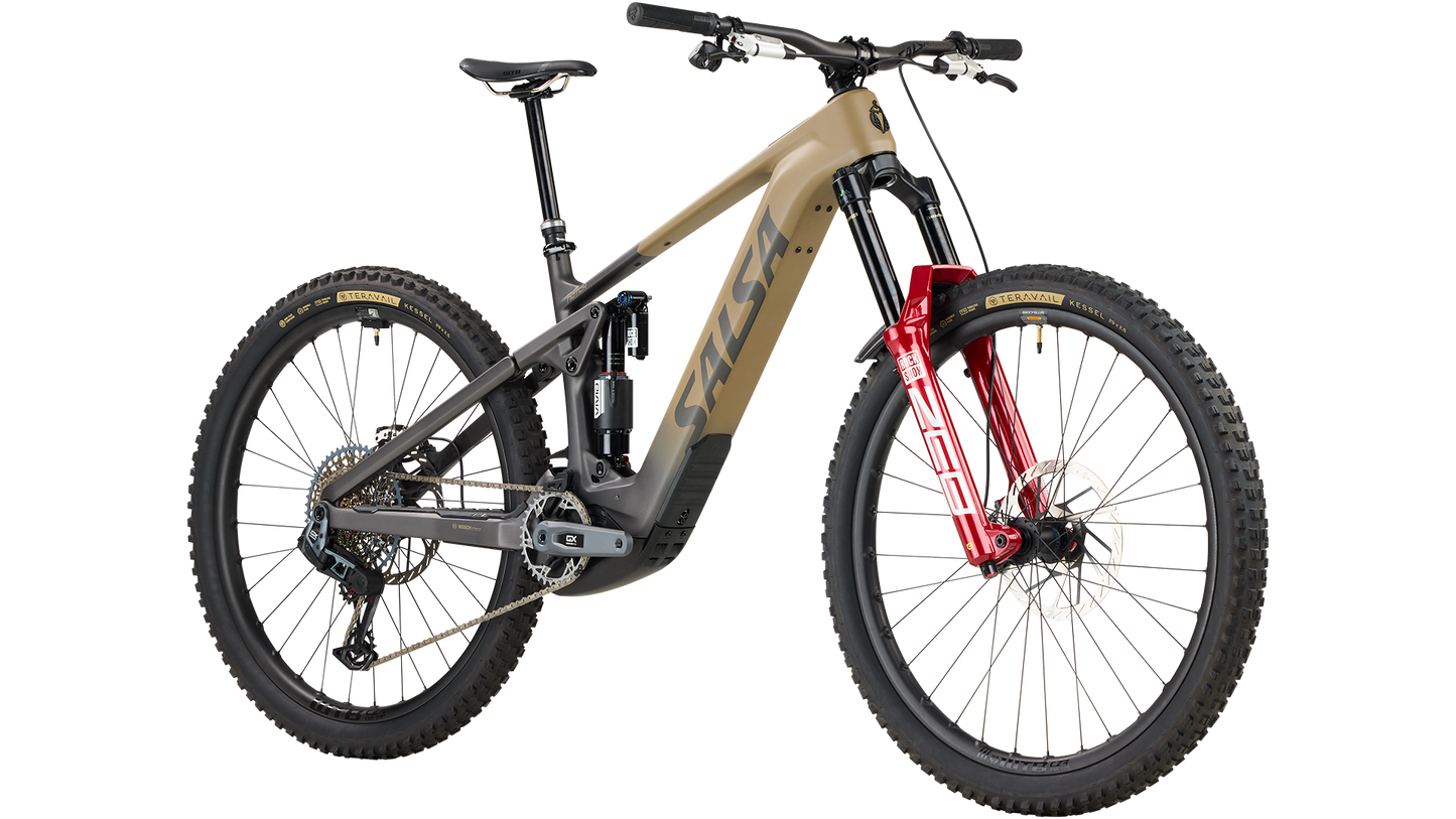 Salsa Notch C GX AXS Transmission Ebike front three-quarter view