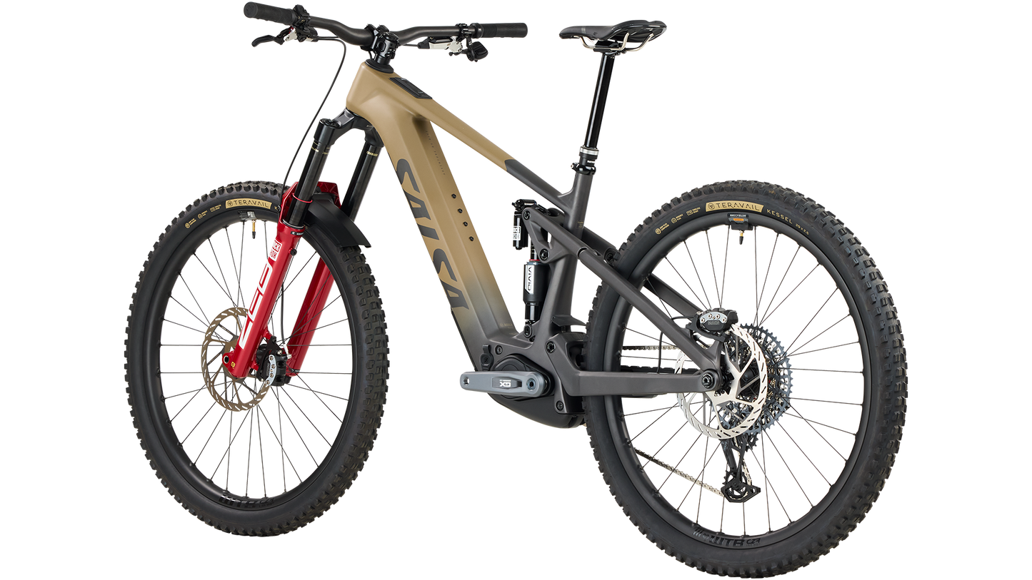 Salsa Notch C GX AXS Transmission Ebike rear three-quarter view