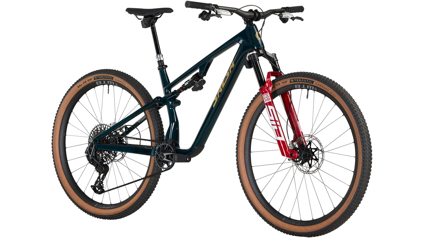 Salsa Spearfish Carbon Deluxe with X0 AXS Transmission - Gloss Carbon, Front three quarter View