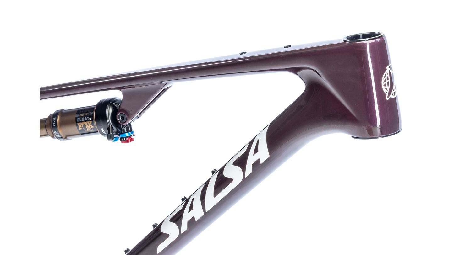 Salsa Spearfish DLX Sus MTB Frame - Deep Orchid Carbon - Head tube View